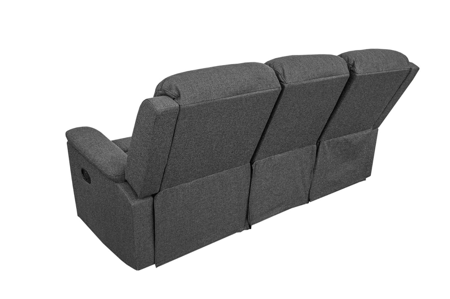 Sofa, Dark Gray-Sincere Bone, Burlap-Like Fabric