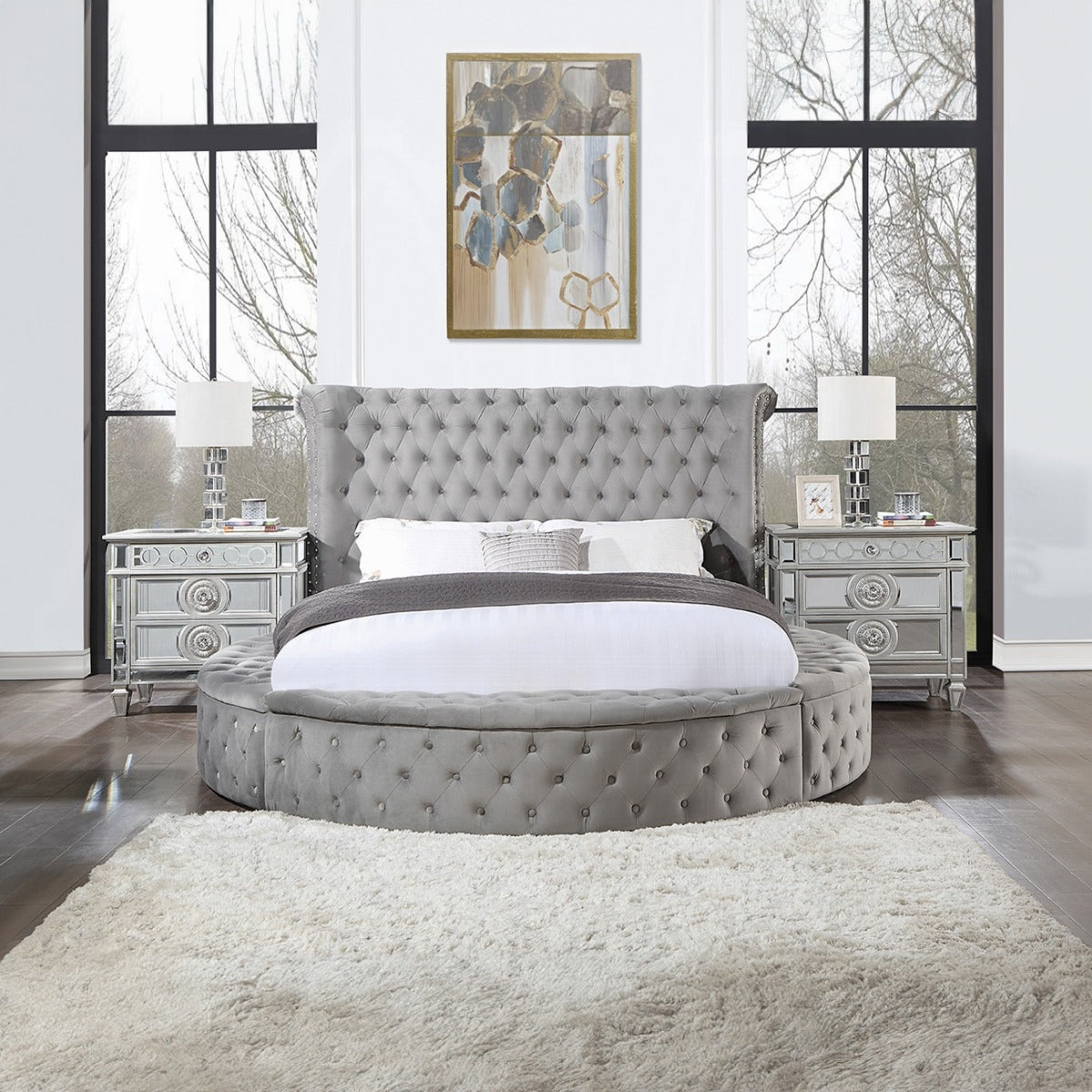 Gaiva Queen/ E King Bed W/Storage