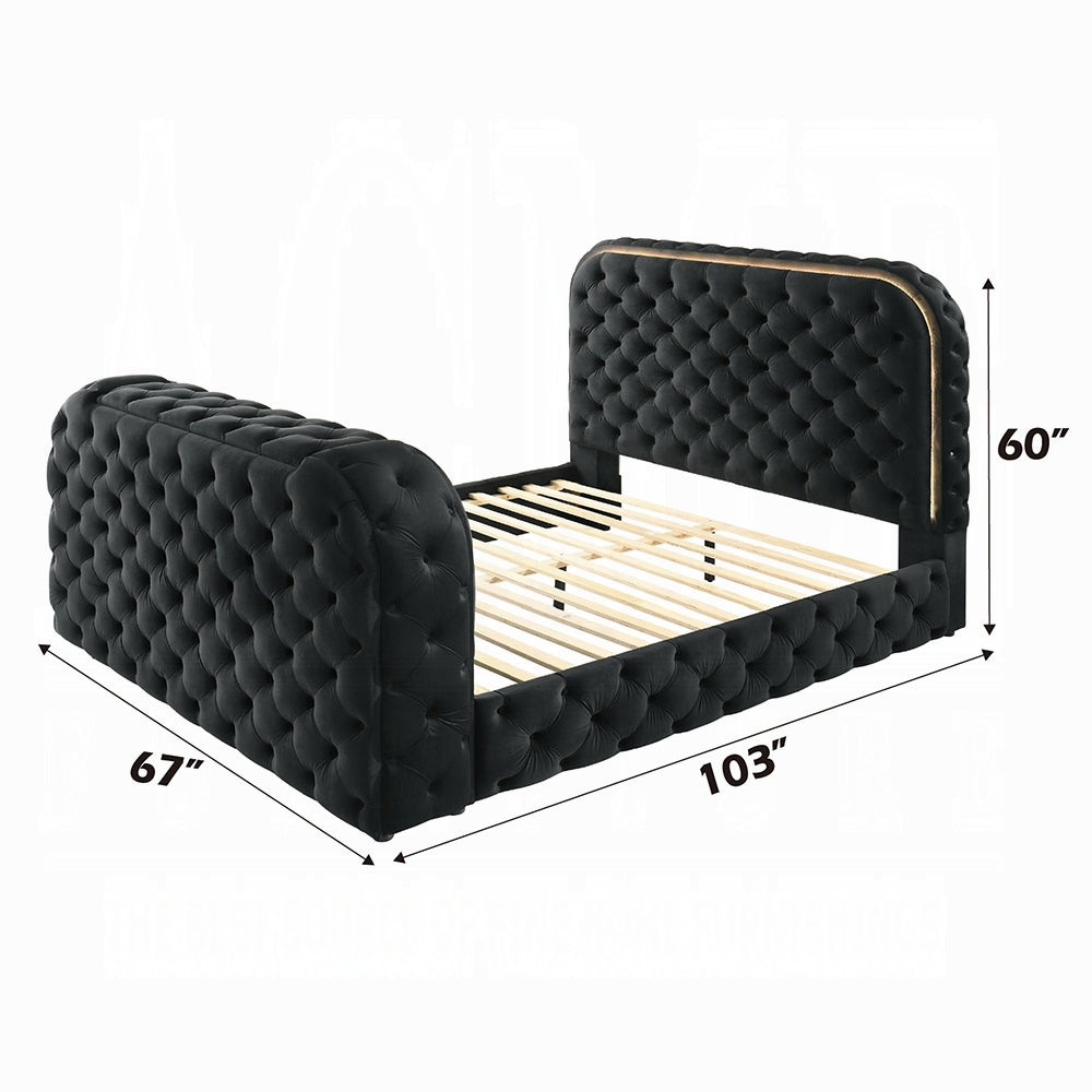 Kana Queen/ E King Bed w/LED, Fireplace & TV Stand