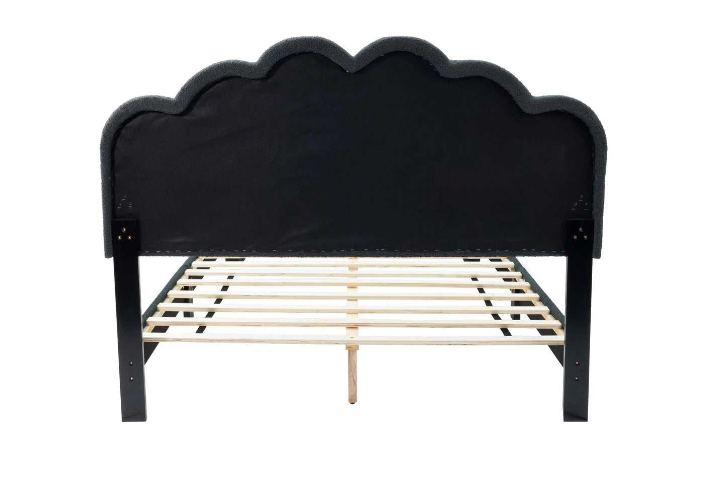 Twin/Full Size bed with Built-In LED Lights, Wool Fabric