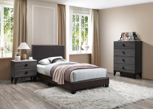 Twin/Full/Queen Size, Bed Faux Leather
