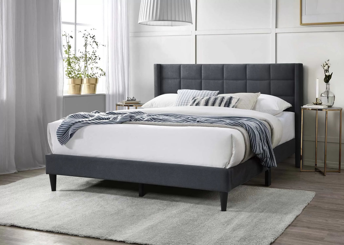 Full/Queen Size Bed, Brushed Linen