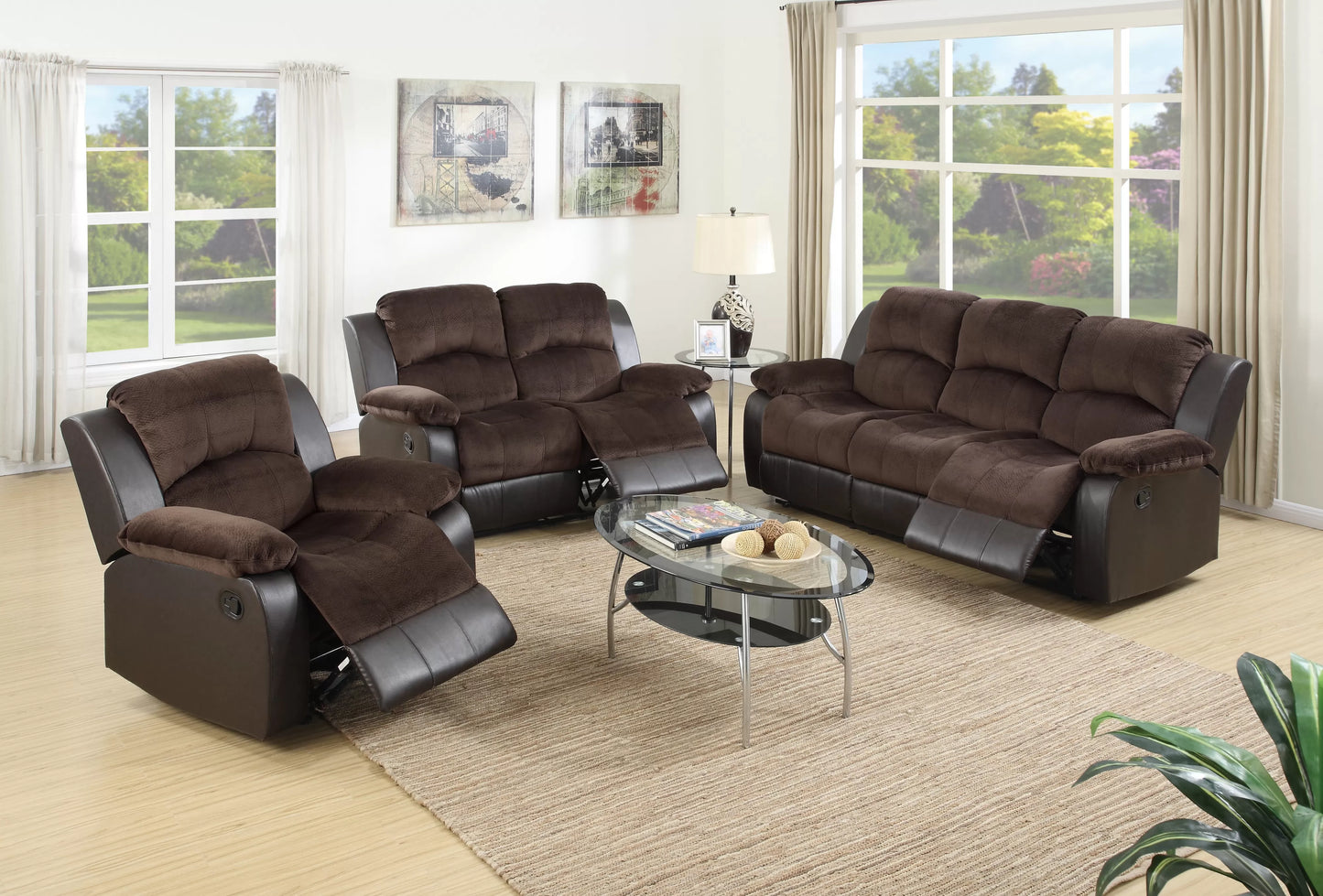Single Recliner, Chocolate, Padded Suede