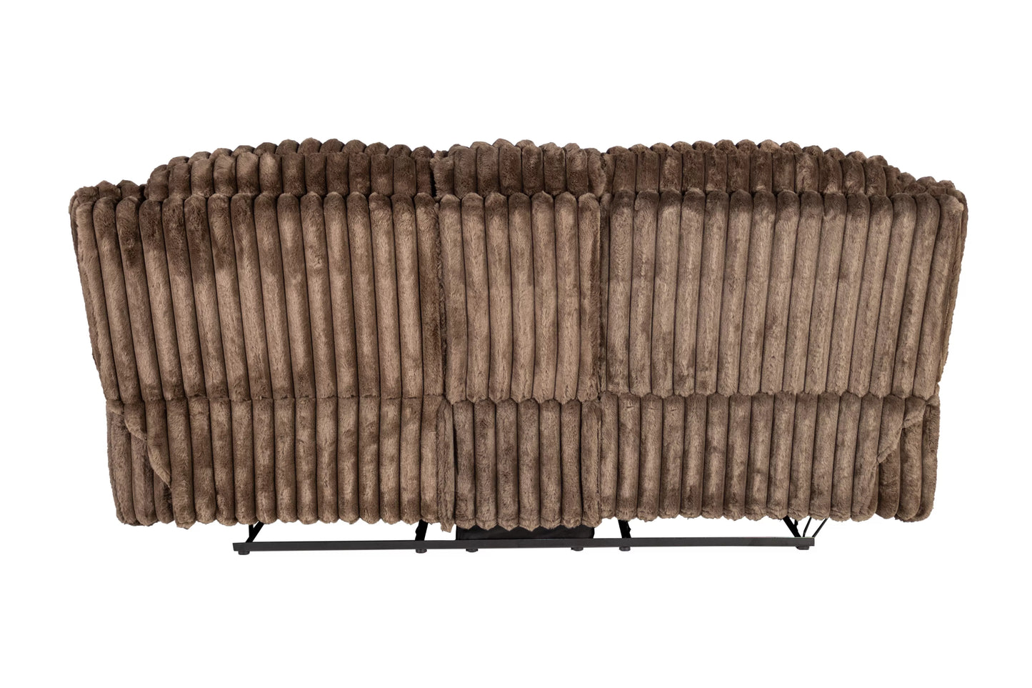 Recliner Loveseat, Chocolate-Light Gray, Fur-like Jumbo Corduroy