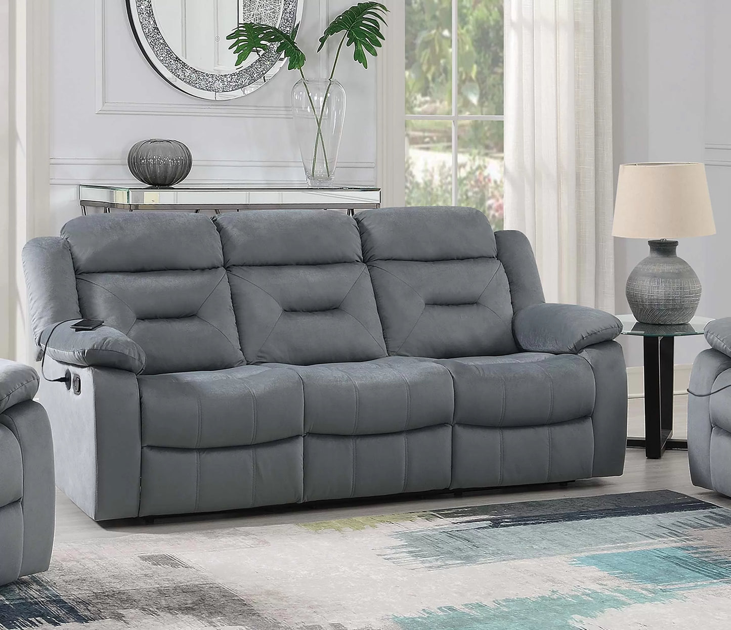 Sofa, Chocolate-Dark Gray, Velvet