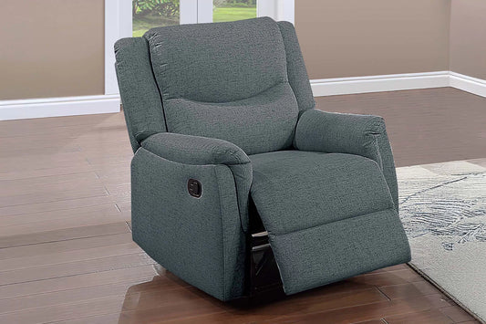Single Recliner, Dark Gray-Sincere Bone, Burlap-Like Fabric