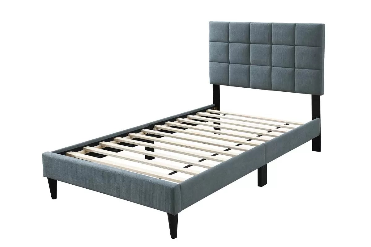 Twin/Full Size Bed, Brushed Linen Fabric