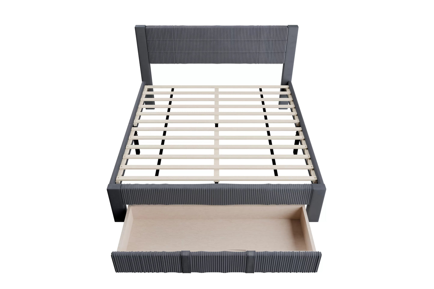 Full/Queen Size Bed, Corduroy and Storage Drawers