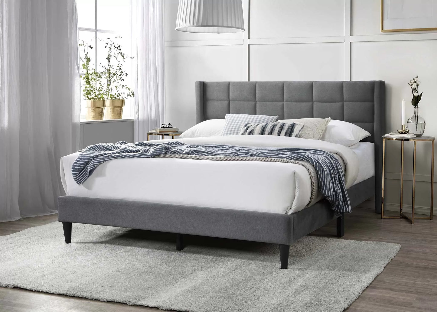 Full/Queen Size Bed, Brushed Linen