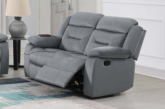 Recliner Loveseat, Chocolate-Dark Gray, Velvet
