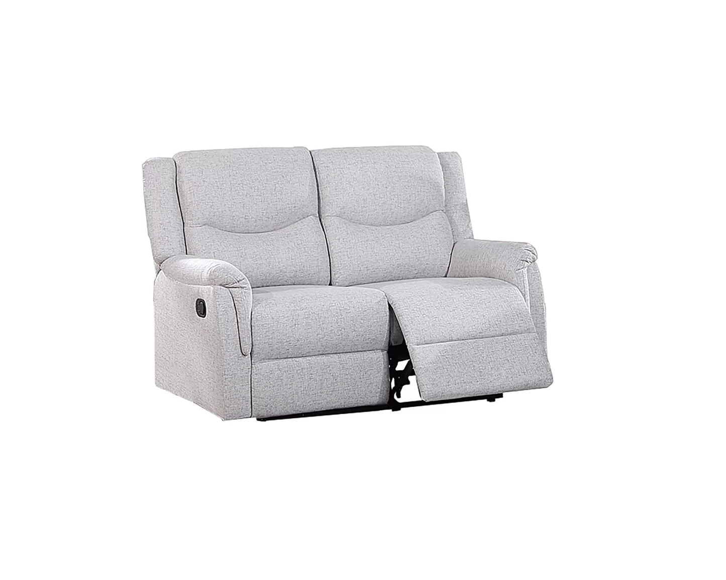 Recliner Loveseat, Dark Gray-Sincere Bones, Burlap-Like Fabric