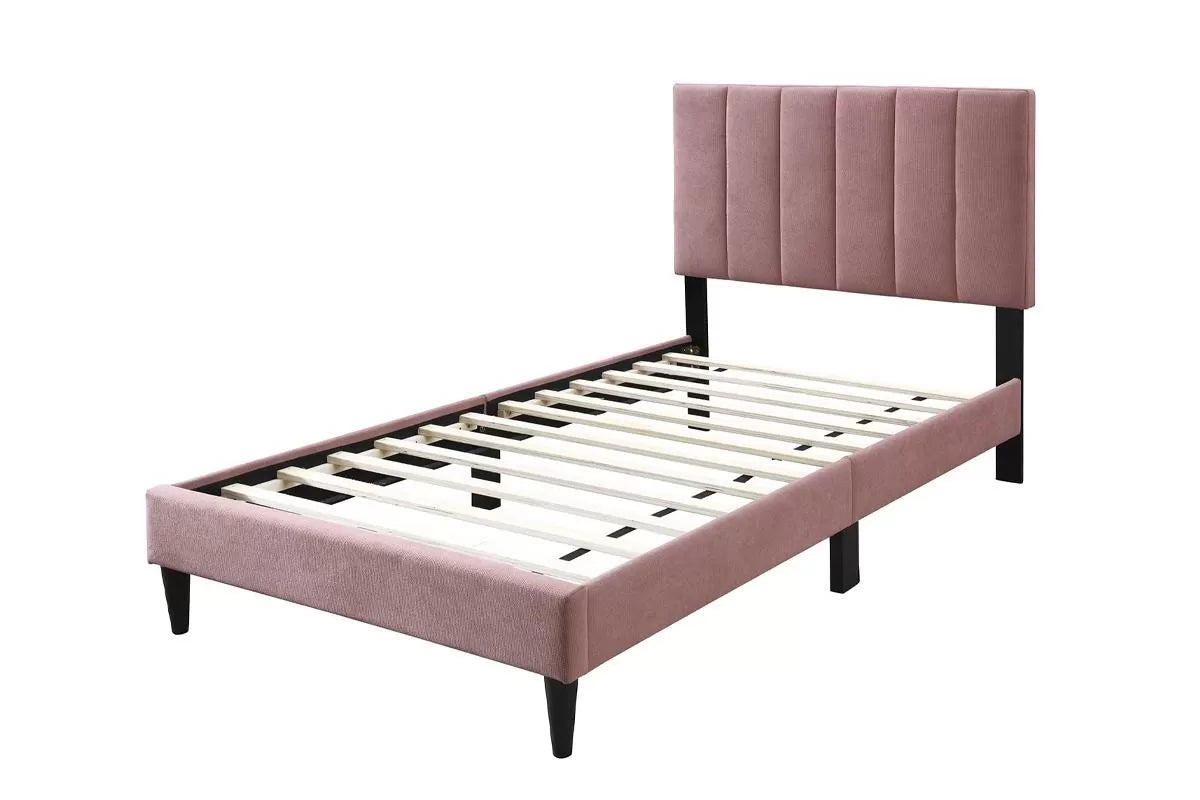 Twin/Full Size Bed, Brushed Linen Fabric