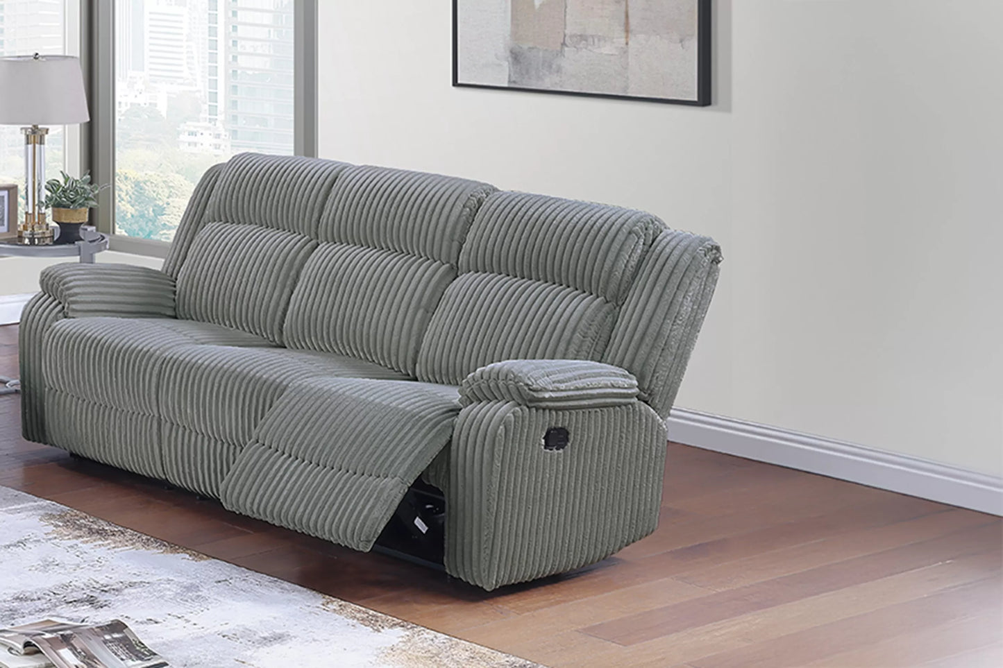 Sofa, Ash-Smoke, Fur-Like Corduroy