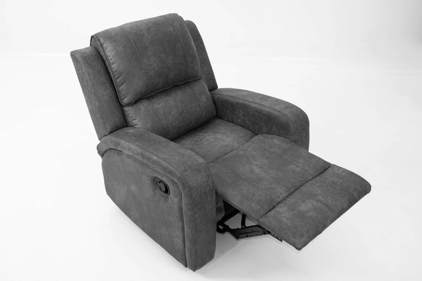 Single Recliner, Smoke-Chestnut, Leather-Like Fabric