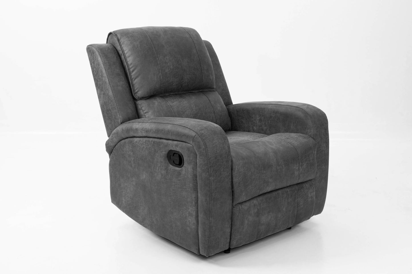 Single Recliner, Smoke-Chestnut, Leather-Like Fabric