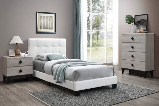 Twin/Full /Queen Size Bed, Faux Leather