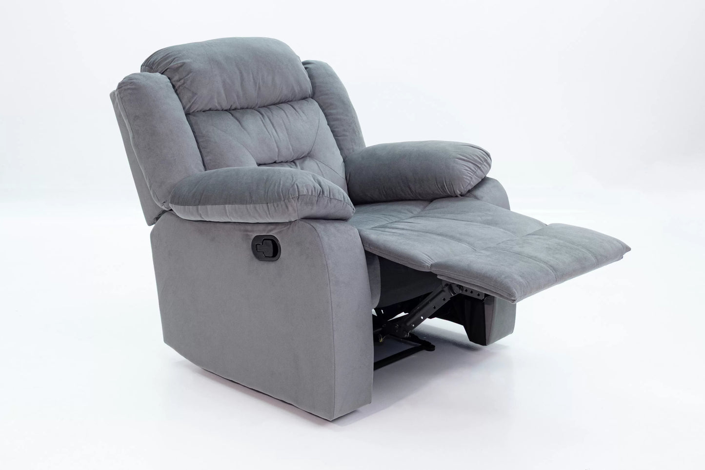 Single Recliner, Chocolate-Dark Gray, Velvet