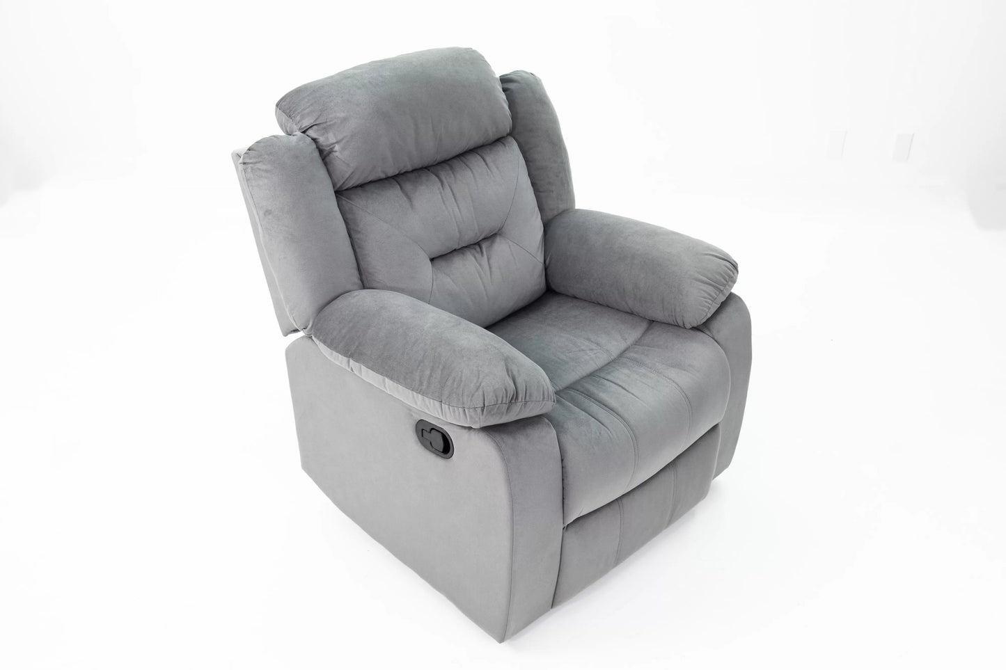 Single Recliner, Chocolate-Dark Gray, Velvet